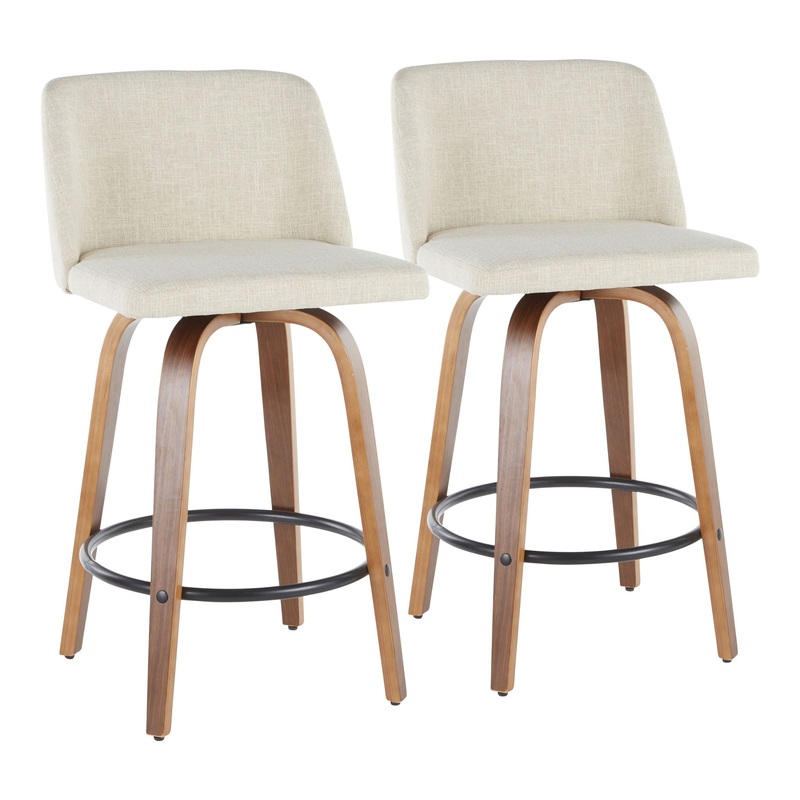 Toriano – Mid-Century Modern Counter Stool (Set of 2)