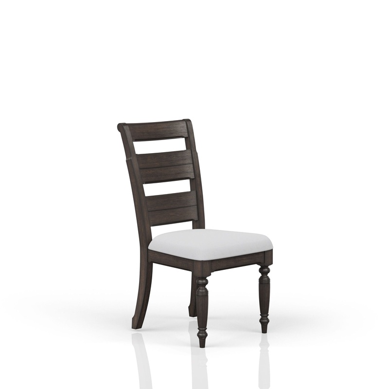 Upholstered Seat Ladderback Side Chair – Coffee