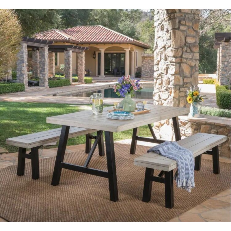 Bettina – Dining Set 3 Pieces – Gray