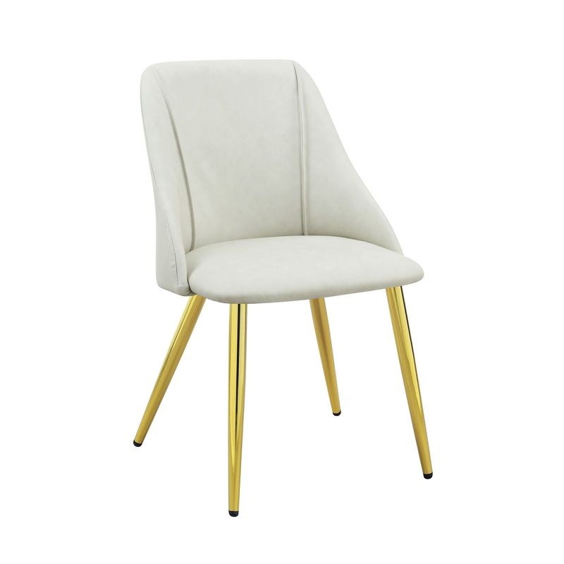Gaines – Synthetic Leather Side Chair (Set of 2) – White