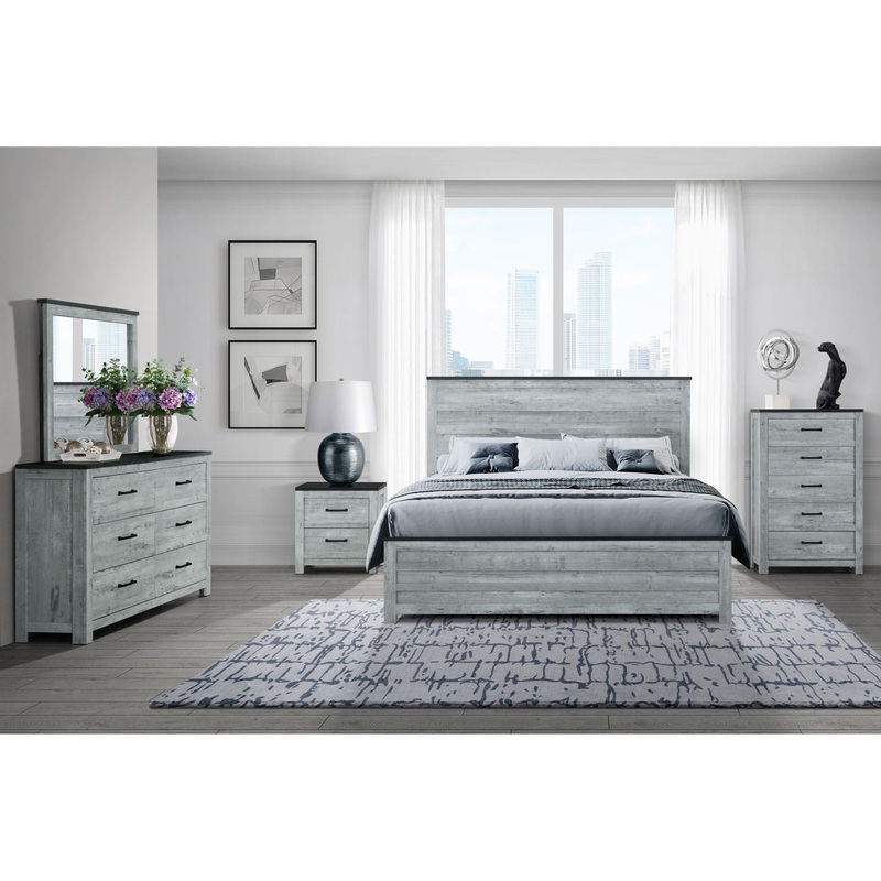 Kicks – 5 Pieces Bedroom Set|Gray|Queen|King