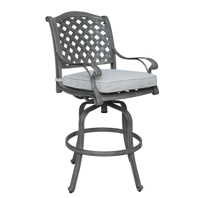 Outdoor Aluminum Swivel Barstools With Cushions (Set of 2) – Golden Gauze