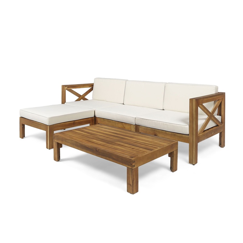 Alcove – L Shape Sofa Set|Beige|Dark Gray