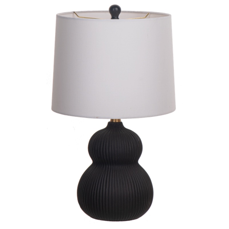 Black Ribbed Accent Lamp