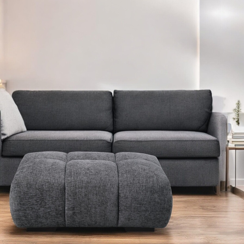 Chosen – Chenille Ottoman – Gray