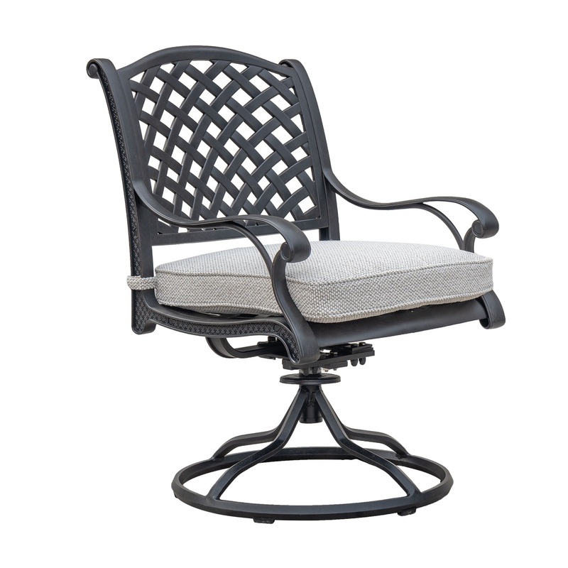 Durable Outdoor Dining Swivel Rockers With Cushions (Set of 2) – Sandstorm