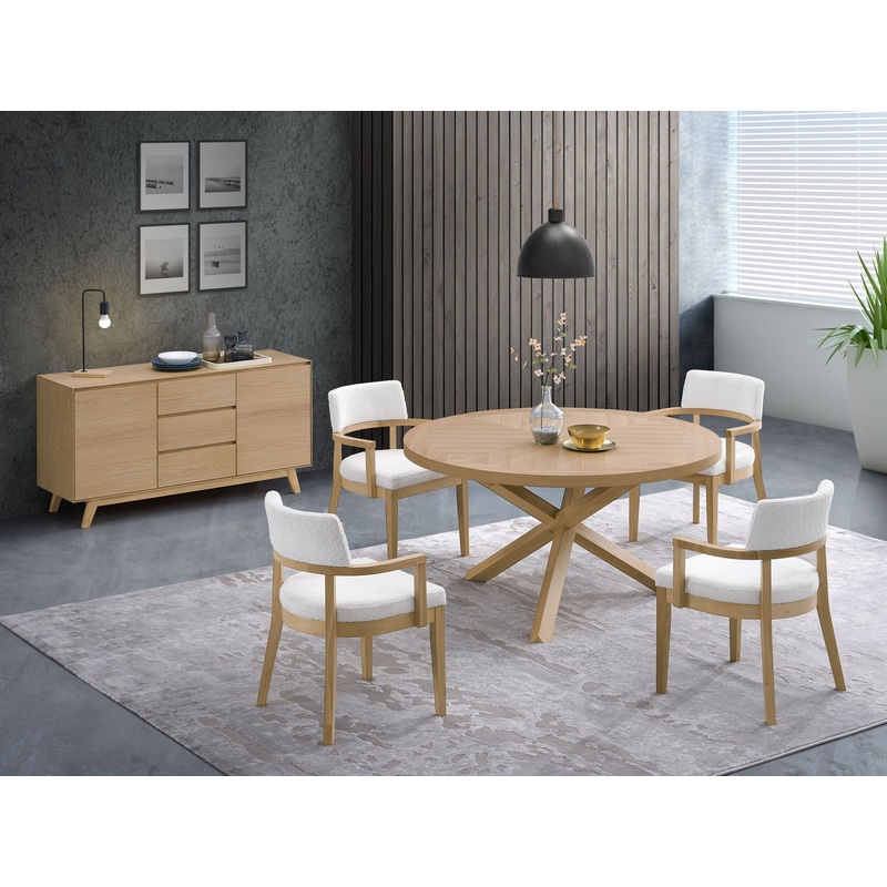 Kasem – Round Dining Table – Oak