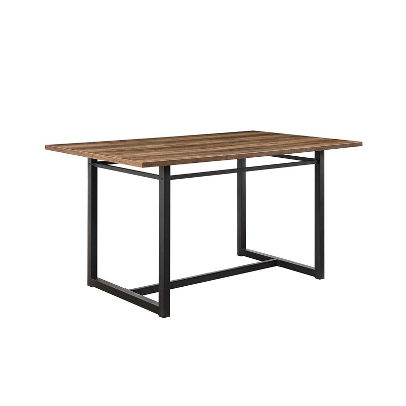 Modern Industrial Rectangle Dining Table – Rustic Oak