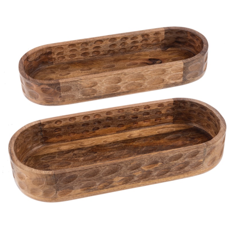 Oval Natural Serving Bowl|Large|Small