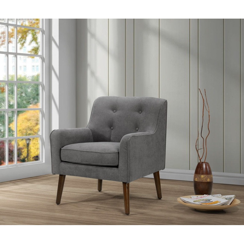 Ryder – Mid Century Modern Woven Fabric Tufted Armchair