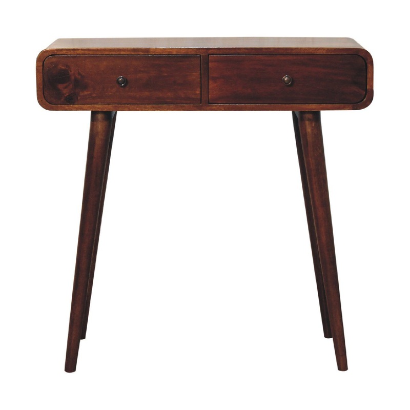 Curved Hallway Table – Chestnut
