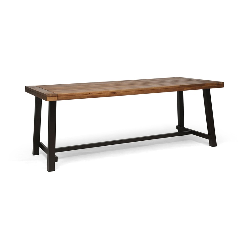 Equilibrium – Outdoor Dining Table With Wooden Frame And Slat Top