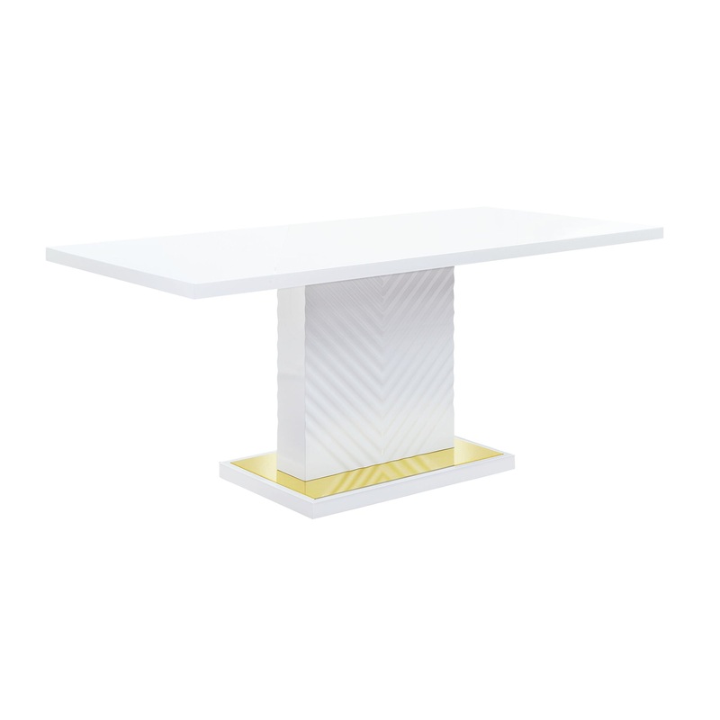 Gaines – High Gloss Dining Table With Pedestal Base