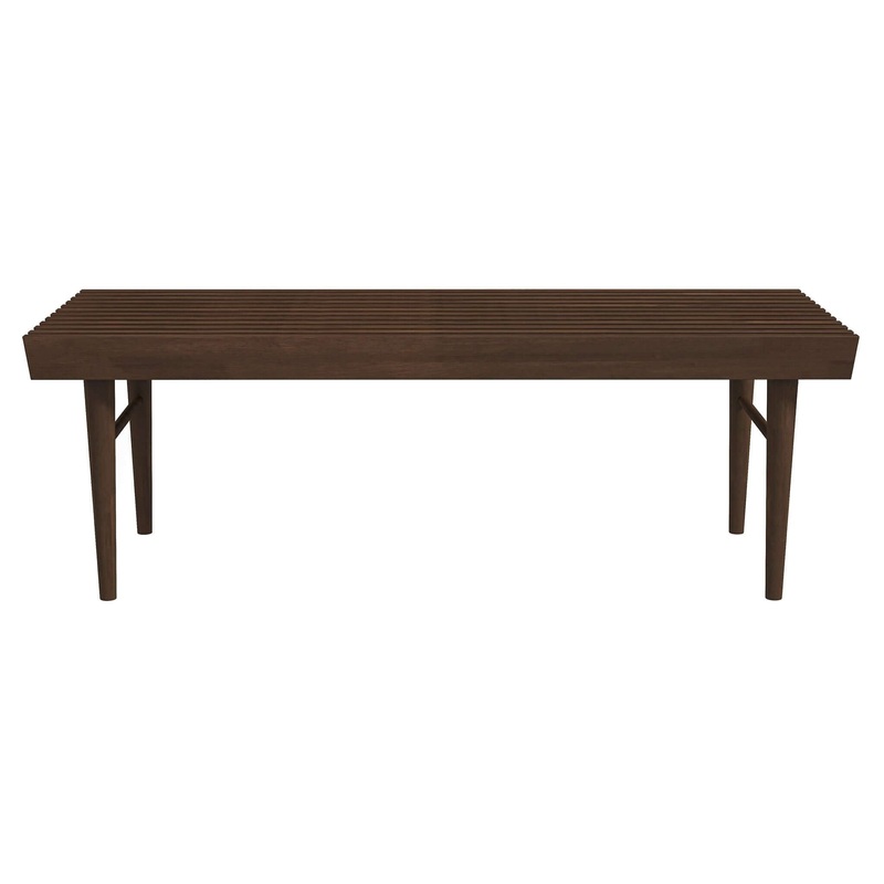 Mia – Mid-Century Modern Bench – Dark Brown