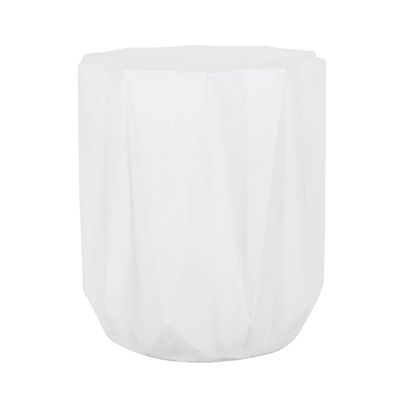 Outdoor Lightweight, Concrete Side Table – Antique White