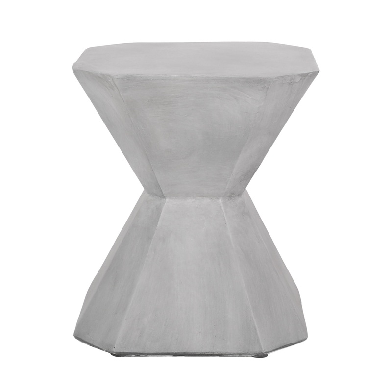 Outdoor, Lightweight Concrete Side Table – Natural