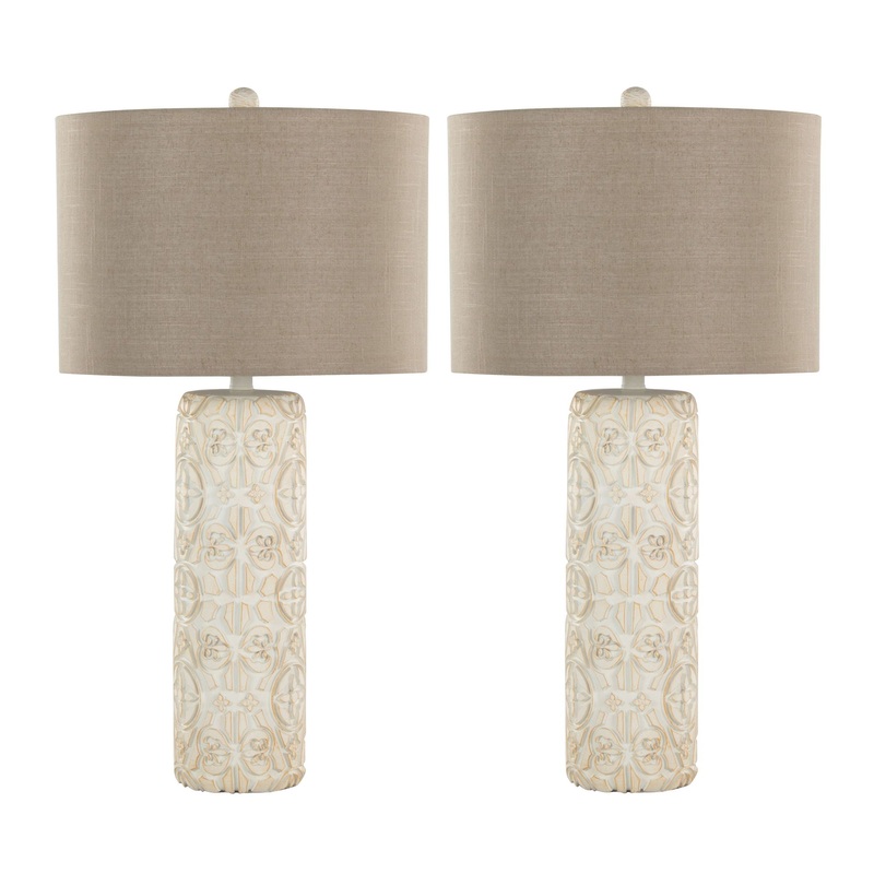 Charlotte – Contemporary Table Lamp (Set of 2) – Taos Brown / Beige