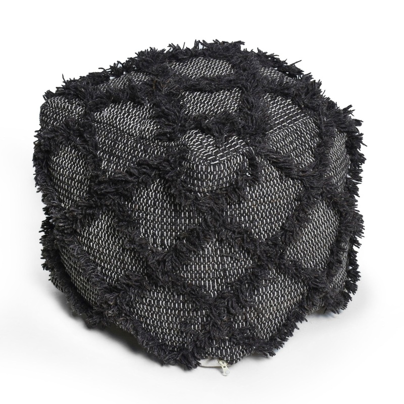 Jumanji – Handcrafted Wool And Cotton Pouf – Brown