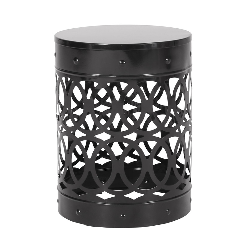 Outdoor Metal Large End Table, Modern Design