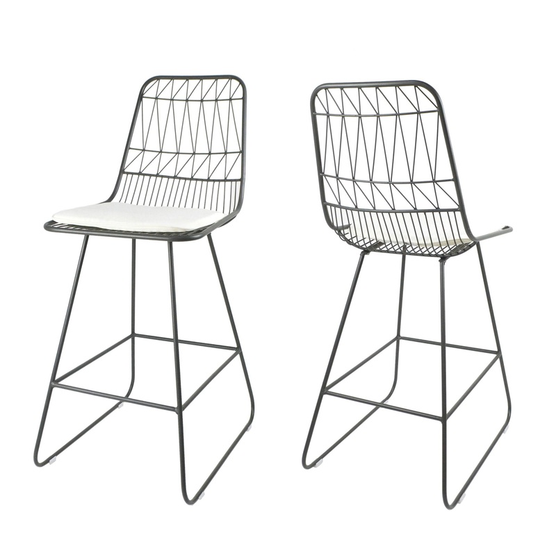 Yearning – Iron Counter Stool With Water Resistant Cushion
