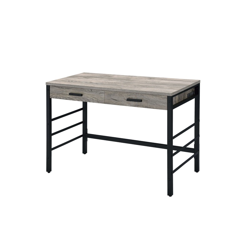 Disho – Weathered Writing Desk With USB – Oak