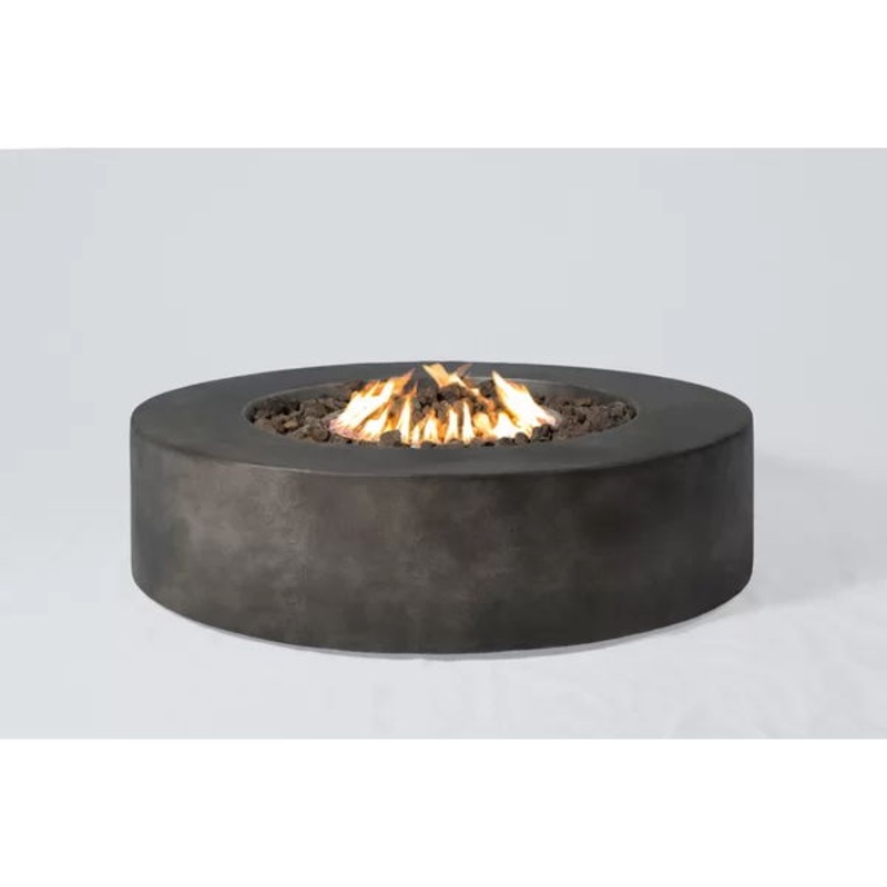 Fiber Reinforced Outdoor Fire Pit Table – Black / Gray