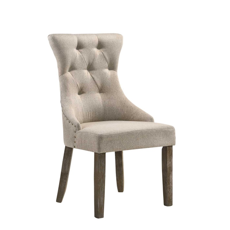 Gabrian – Two Tone Reclaimed Side Chair (Set of 2) – Beige / Gray