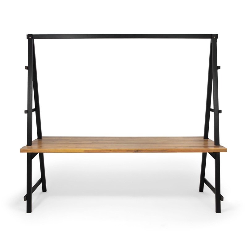 Huckleberry – Acacia Wood Outdoor Dining Table With Plant Hanger – Teak