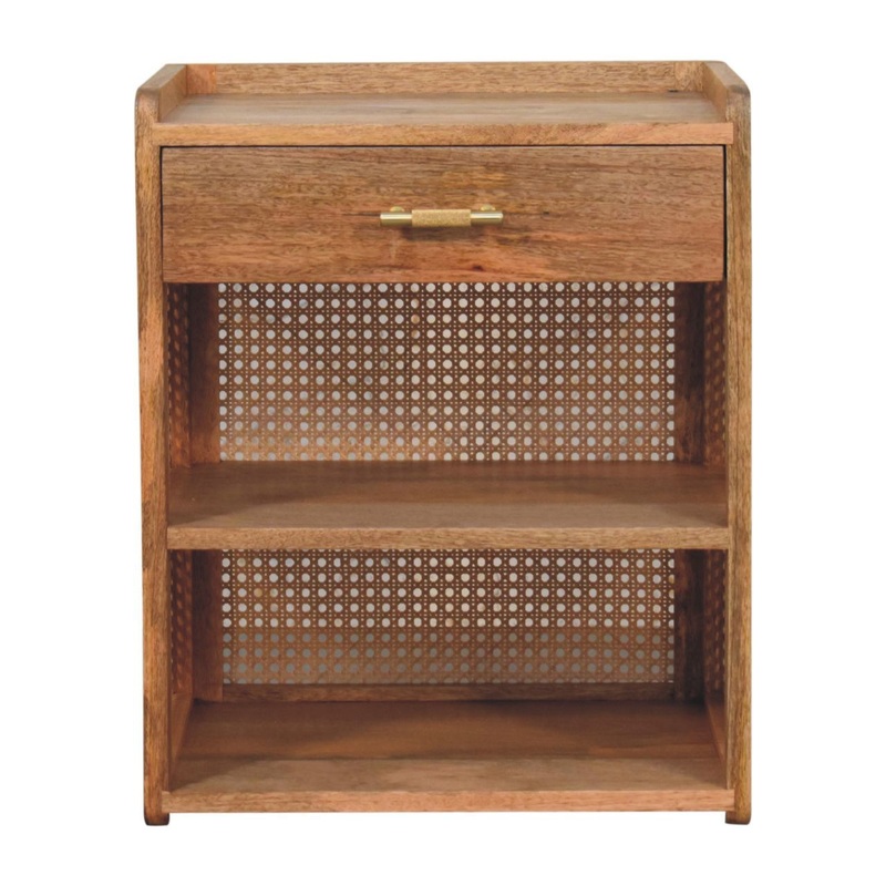 Larissa – T Bar Open Bedside Table – Oak