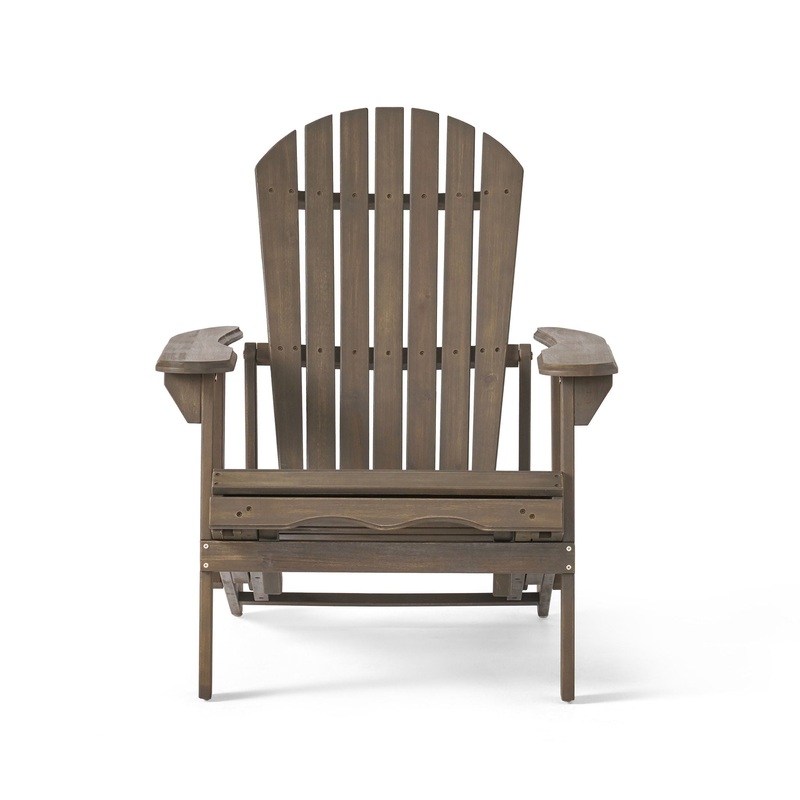 Malibu – Rustic Style Reclining Adirondack Chair With Footrest – Gray