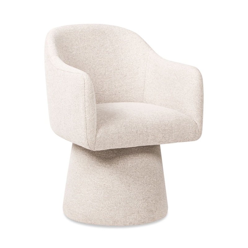 Marcy – Swivel Upholstered Dining Arm Chair – Simple Gray