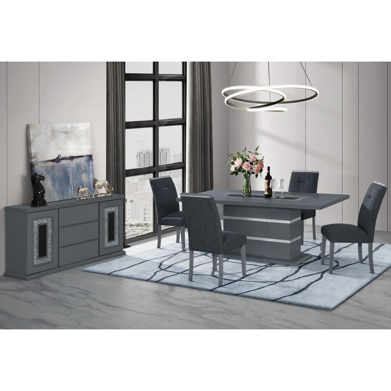 Ariya – Dining Table And Chair Set – Dark Gray