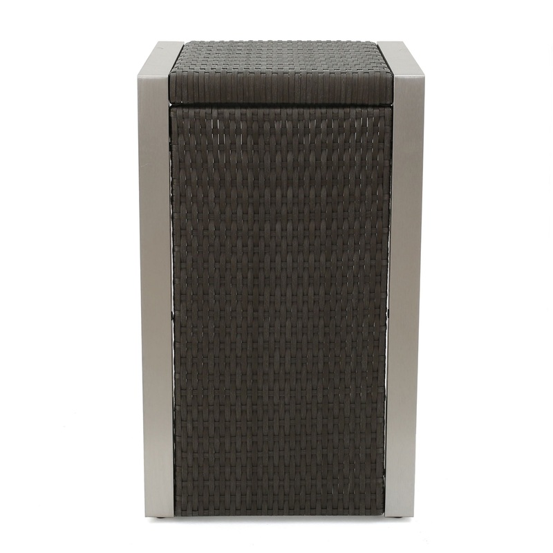 Cape – Coral Wicker C Shaped Table Modern DesignRattan And Aluminum Frame – Brown
