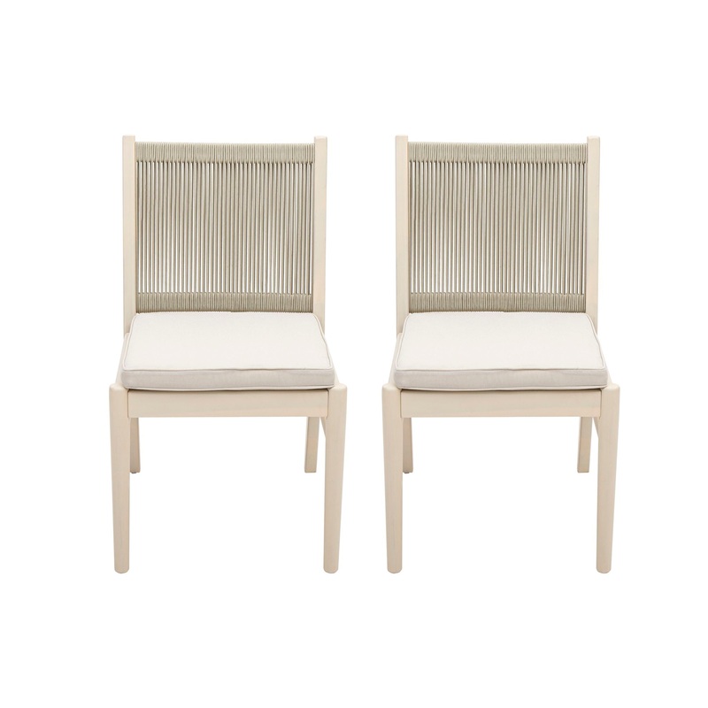 Cordoba – Dining Chair (Set of 2) Comfortable Armless Chairs – Beige