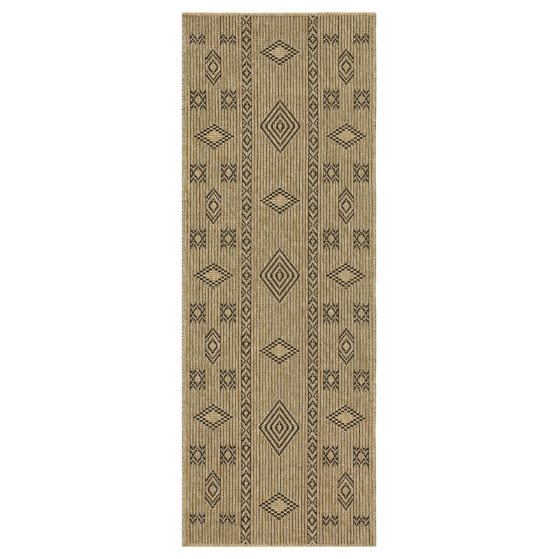Earth – 2’7 X 7’3 Indoor, Outdoor Area Rug – Jute / Black