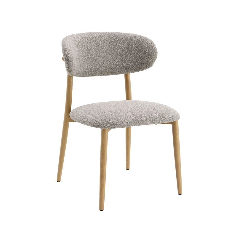 Kacey – Boucle Side Chair (Set of 2) – Gray