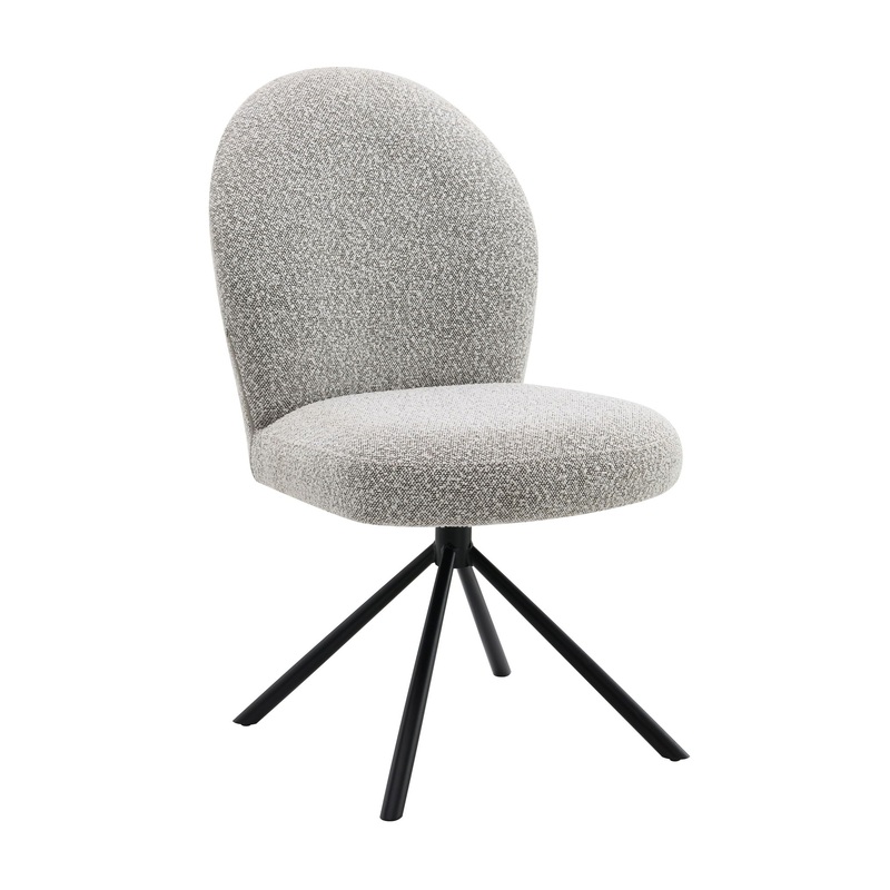 Lawton – Boucle Side Chair With Swivel (Set of 2) – Gray