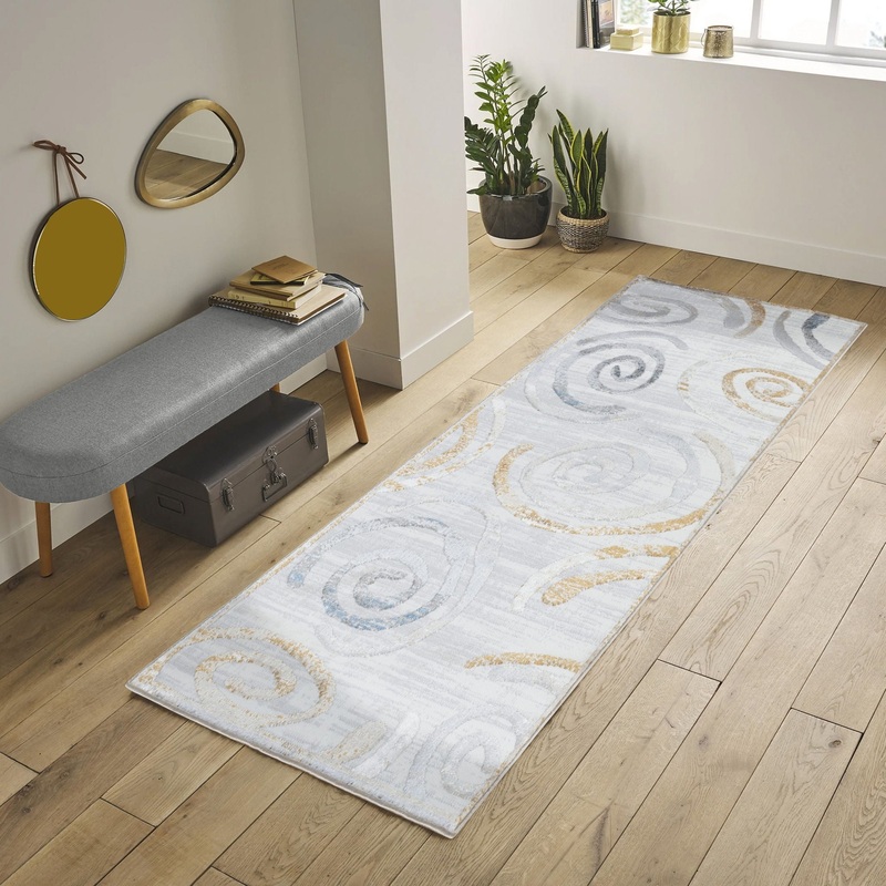 Nova – 2’7 X 7′ Area Rug – Multi / White