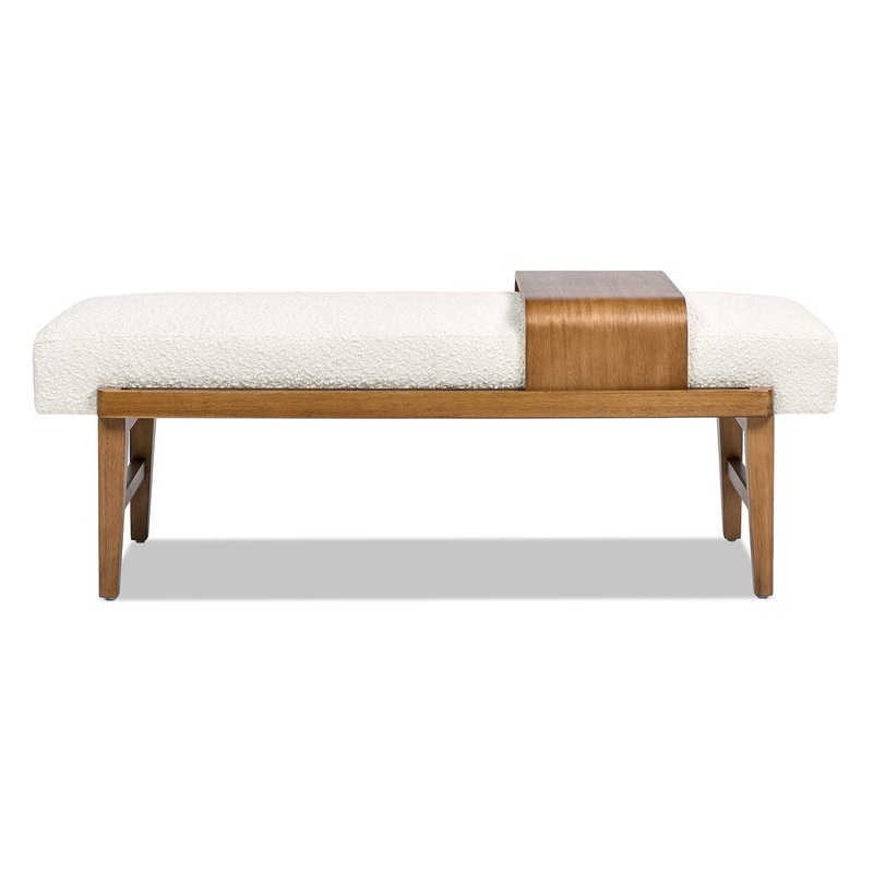 Billie – Modern Telephone Bench With Sliding Shelf – Ivory White