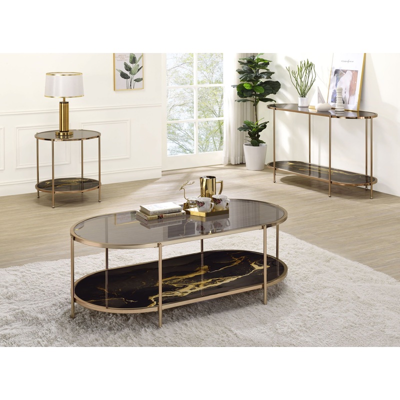 Fiorella – Marble Print Glass Table