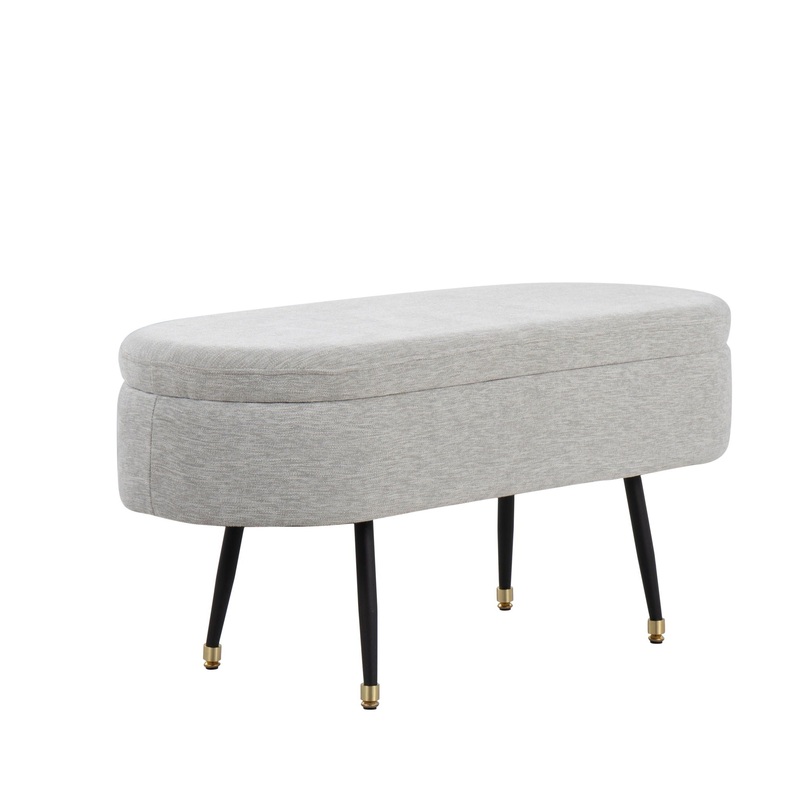 Harvey – Contemporary Storage Bench – Black / Light Gray