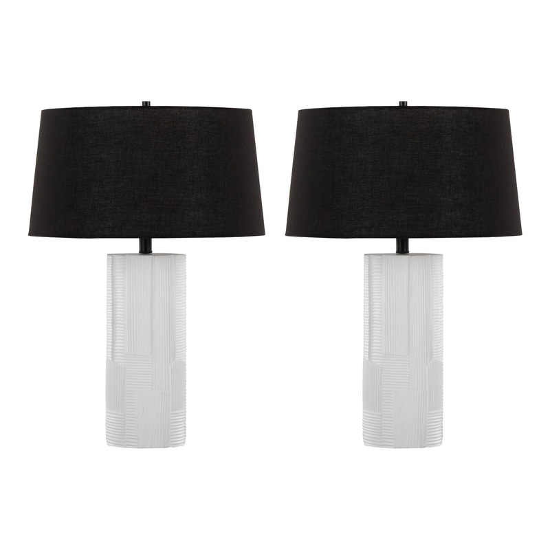 Petra – Contemporary Table Lamp (Set of 2) – Cream / Black