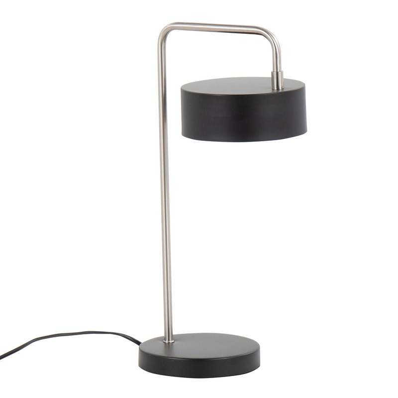 Puck – Contemporary Table Lamp – Nickel / Black