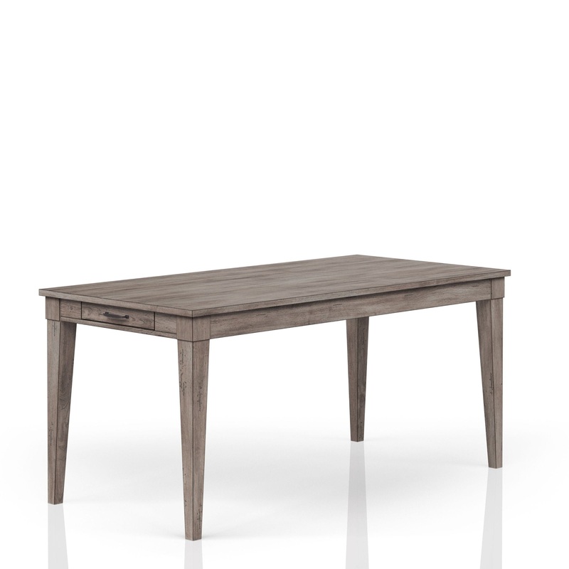 Rustic Dining Table Two Storage Drawers And Leaf – Gray