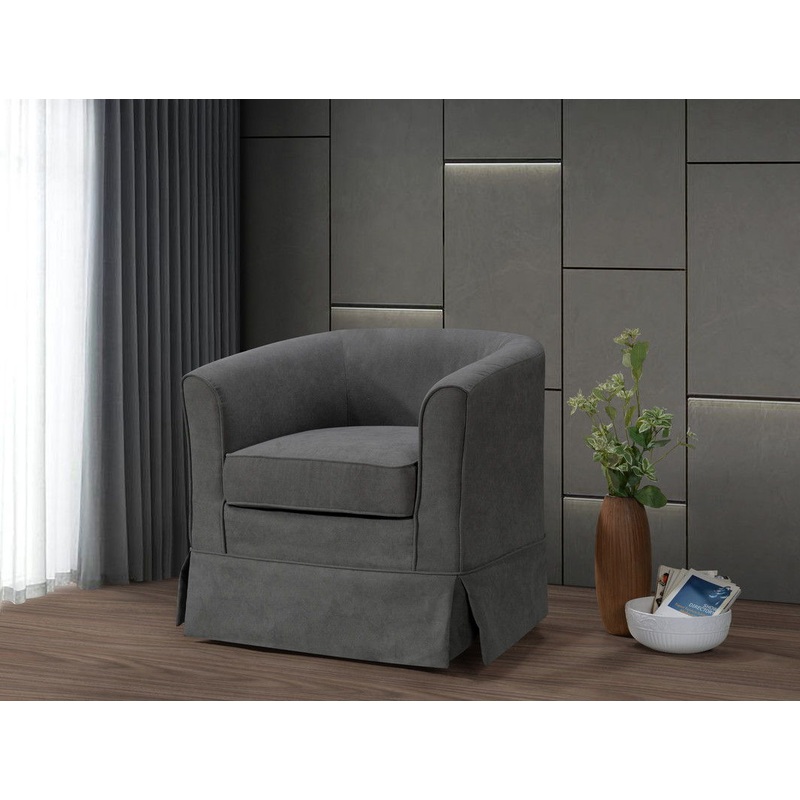 Tucker – Woven Fabric Swivel Barrel Chair