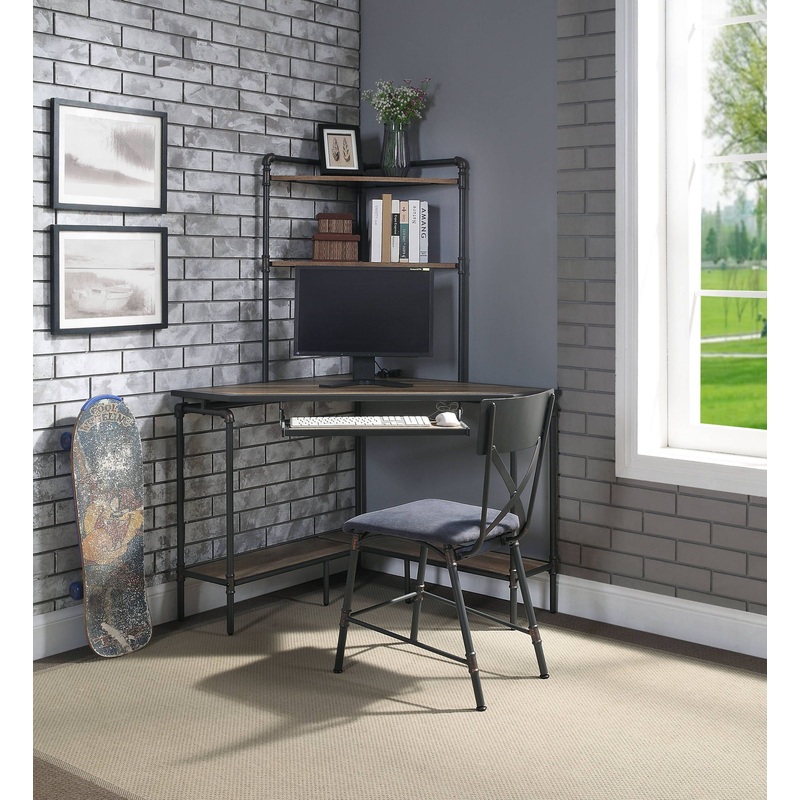 Brantley – Office Chair – Antique Oak / Sandy Gray