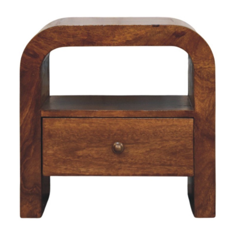 Darcy – Nightstand With Drawer And Open Shelf – Brown