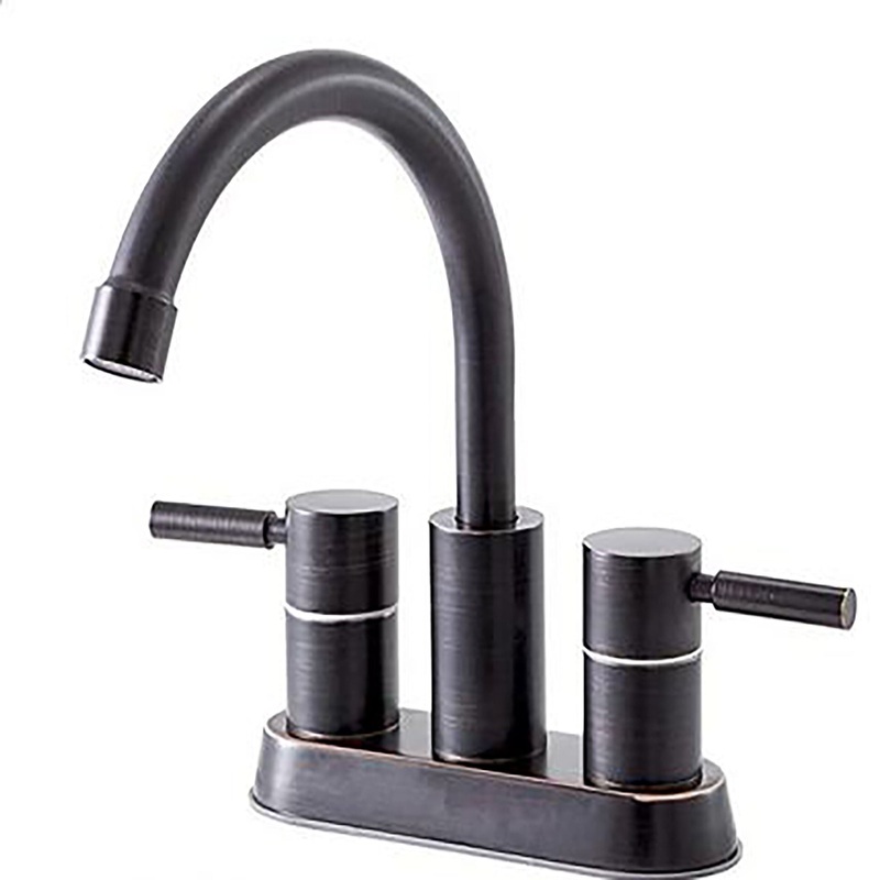 Elegant 2 Handle Bathroom Faucet With 360 Degree High Arc Swivel, Stainless Steel – Oil Rubbed Bronze
