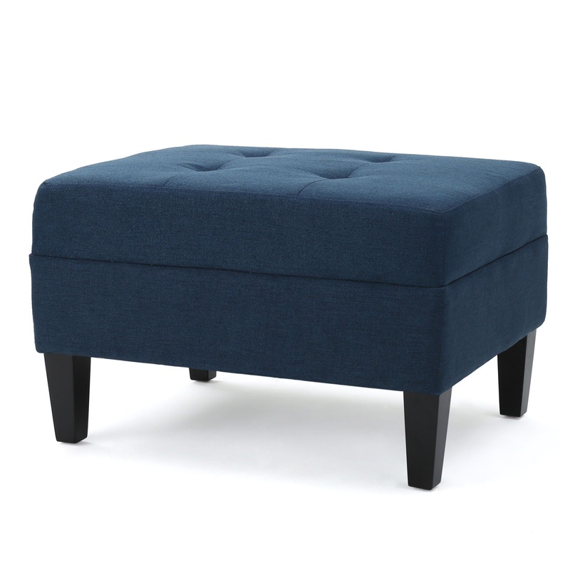 Foot Rest Under Desk Ottoman, Rectangle Foot Stool, Footrest Leg Rest For Sofa, Ottoman Rest Stools For Living Room Entryway – Navy Blue
