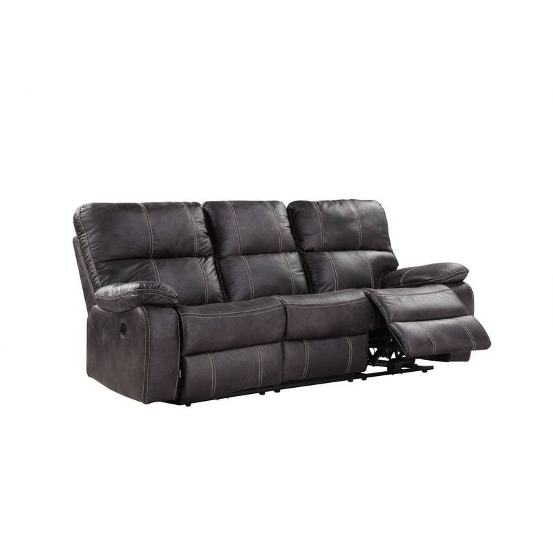 Hooper – Power Reclining Sofa|Dark Gray|Dark Brown